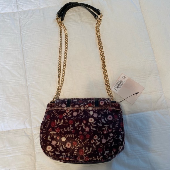 LC Lauren Conrad Violet Velour Purse Gold Chain Straps NWT - Picture 6 of 8